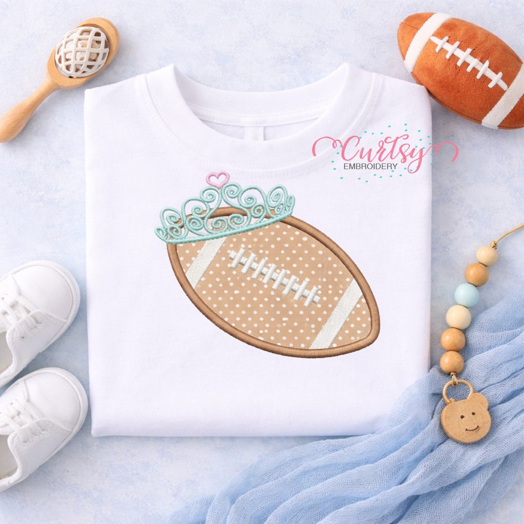 Football with Tiara Applique Design _ Etsy 2000