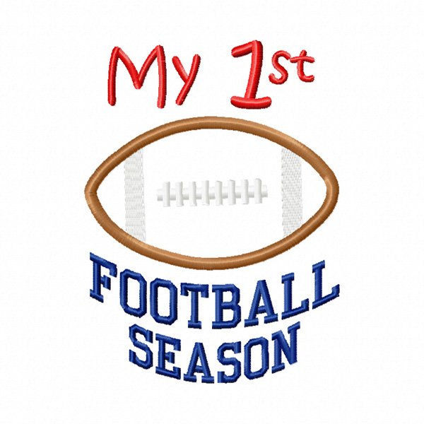 My First Football Season Embroidery Design My First Football Season Embroidery Design