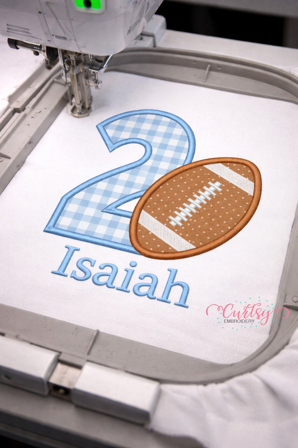 Second Birthday Football Applique Embroidery Design _ Logo 3