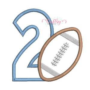 2 Football Applique Design
