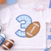 Third Birthday Football Applique Embroidery Design _ Logo 1