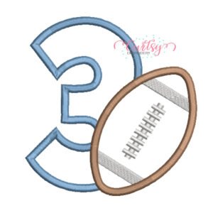 3 Football Applique Design