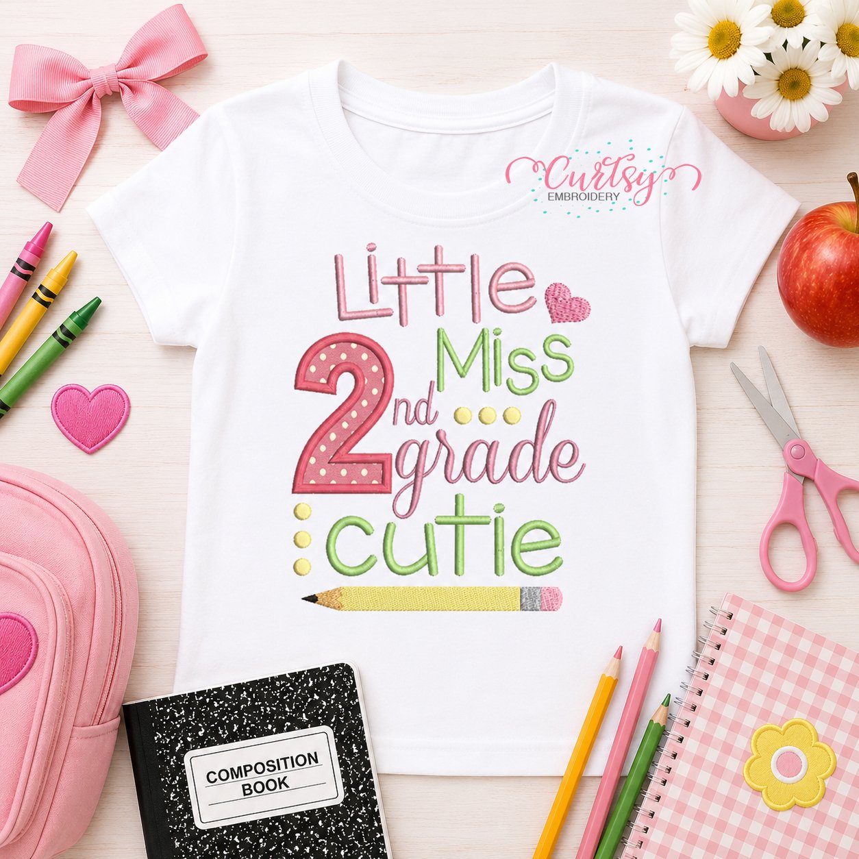 Little Miss 2nd Grade Cutie Applique Design _ Logo 1 Little Miss 2nd Grade Cutie Applique Design _ Logo 1