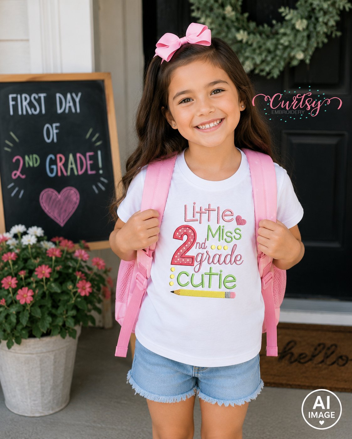 Little Miss 2nd Grade Cutie Applique Design _ Logo 2 Little Miss 2nd Grade Cutie Applique Design _ Logo 2