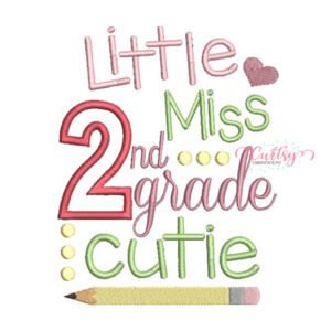 2nd Grade Cutie Applique Design