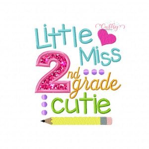 2nd Grade Cutie Applique Design