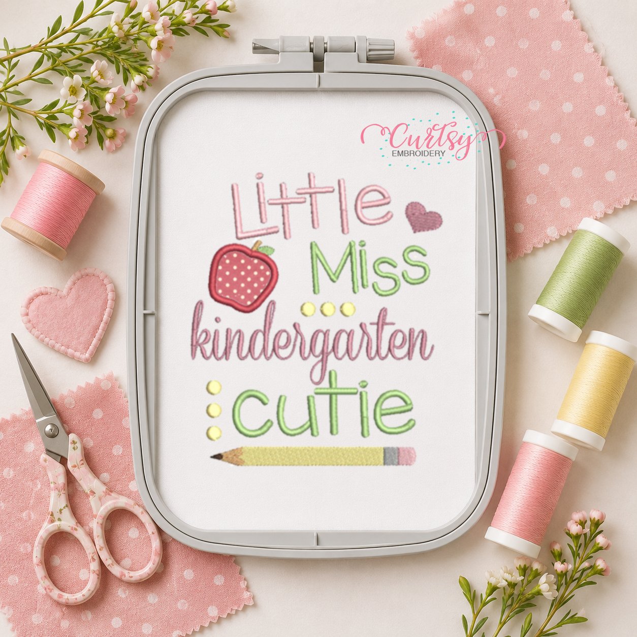 Little Miss Kinderfarten Cutie Applique Design _ Logo 3 Little Miss Kinderfarten Cutie Applique Design _ Logo 3
