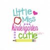 Little Miss Kindergarten Cutie Applique Design