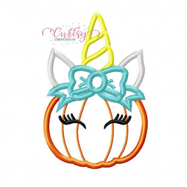 Pumpkin Unicorn Applique Design Pumpkin Unicorn Applique Design