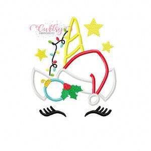 Christmas Unicorn Applique