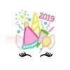 New Year Unicorn Embroidery Design
