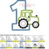 1 Tractor Applique Stitch Map