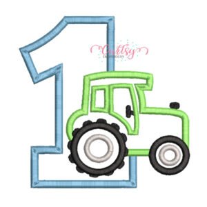 Tractor 1st Birthday Applique