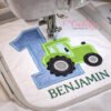 1st Birthday Tractor Applique Design Logo 1