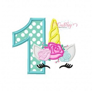 1 Unicorn Roses Applique