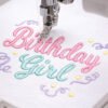 Birthday Girl Confetti Embroidery Design Logo 1