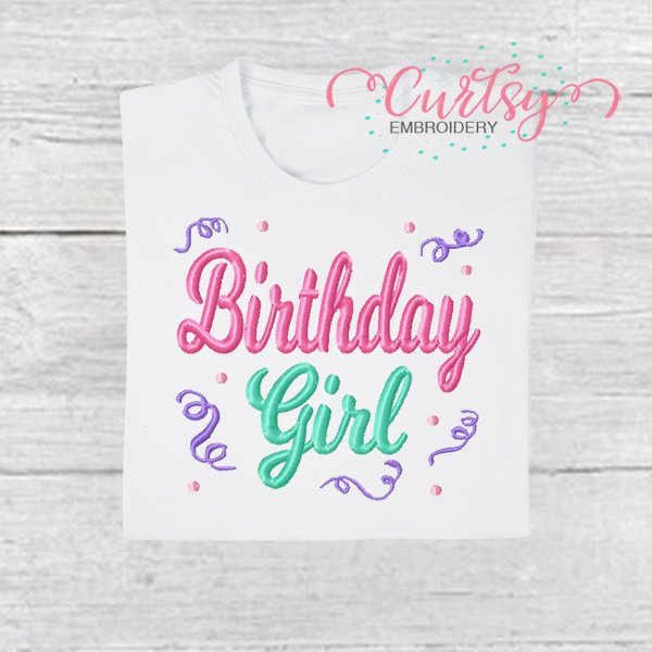 Birthday Girl Confetti Embroidery Picture 1 Birthday Girl Confetti Embroidery Picture 1