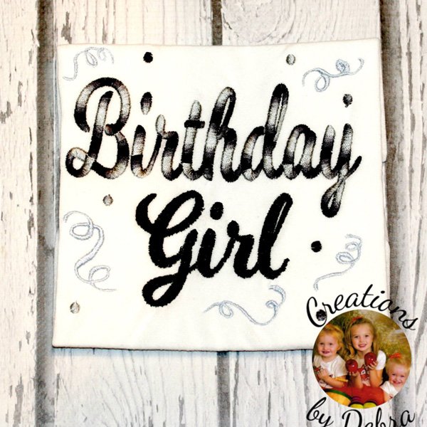 Birthday Girl Confetti Embroidery Picture 2 Birthday Girl Confetti Embroidery Picture 2