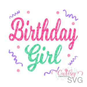 Birthday Girl Confetti SVG Design