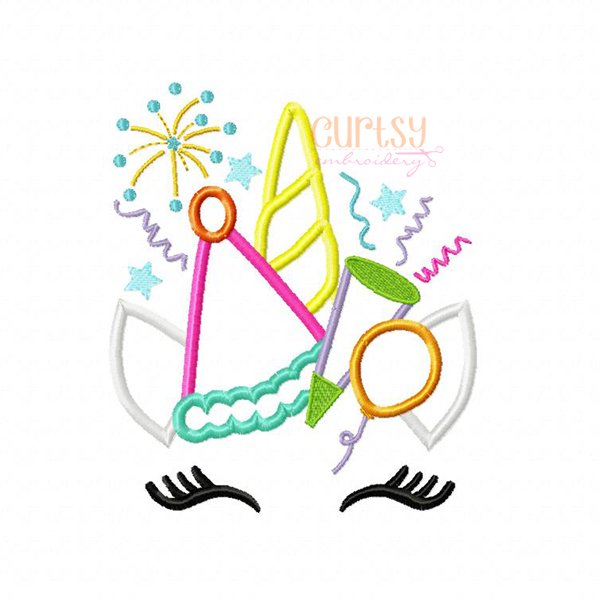 Party Unicorn Applique Design Party Unicorn Applique Design