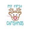 My First Christmas Boy Reindeer Applique Design My First Christmas Boy Reindeer Applique Design