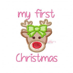My First Christmas Girl Applique