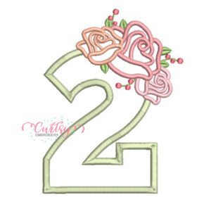 2 Roses Applique Design