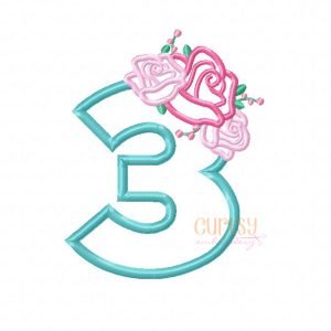 3 Roses Applique Design