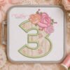 3rd Birthday Roses Applique Design _ Logo 3