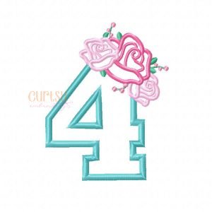 4 Roses Applique Design