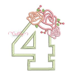 4 Roses Applique Design