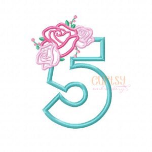 5 Roses Applique Design