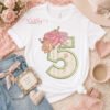 5th Birthday Roses Applique Design _ Logo 1