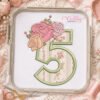5th Birthday Roses Applique Design _ Logo 3