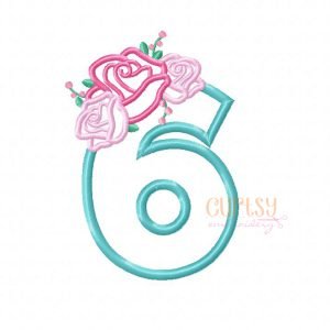 6 Roses Applique Design