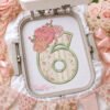6th Birthday Roses Applique Design _ Logo 3