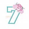 7 Roses Applique Design