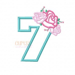 7 Roses Applique Design