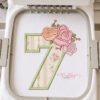 7th Birthday Roses Applique Embroidery Design _ Logo 3
