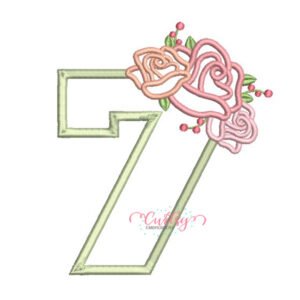 7 Roses Applique Design