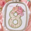 8th Birthday Roses Applique Design _ Logo 3