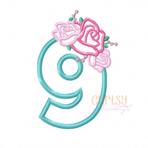 9 Roses Applique Design 9 Roses Applique Design