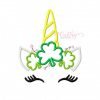 Shamrock Unicorn Applique Design