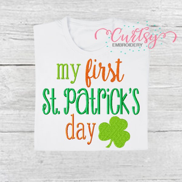 First St Patricks Day Applique Design 600