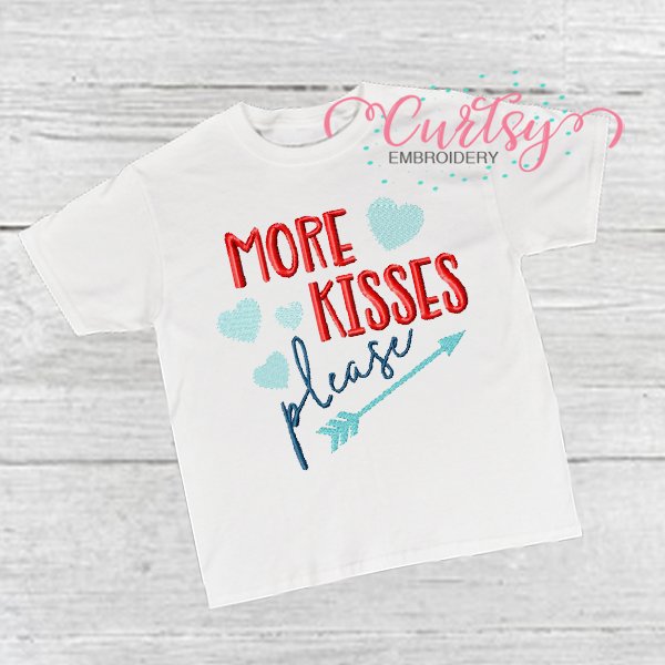 More Kisses Please Embroidery Picture 1