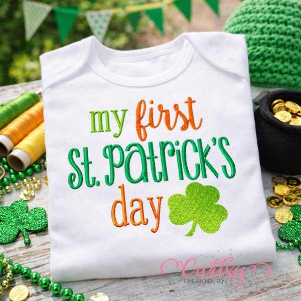 My First St Patricks Day Embroidery Logo 1