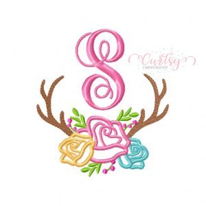 Antlers Flowers Monogram S