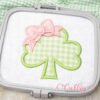 Shamrock with Bow Applique Design hoop logo