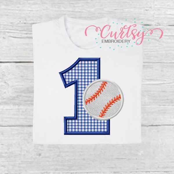 1 Baseball Applique photograph 2 1 Baseball Applique photograph 2