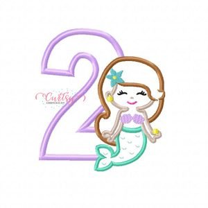 2 Mermaid Applique Design